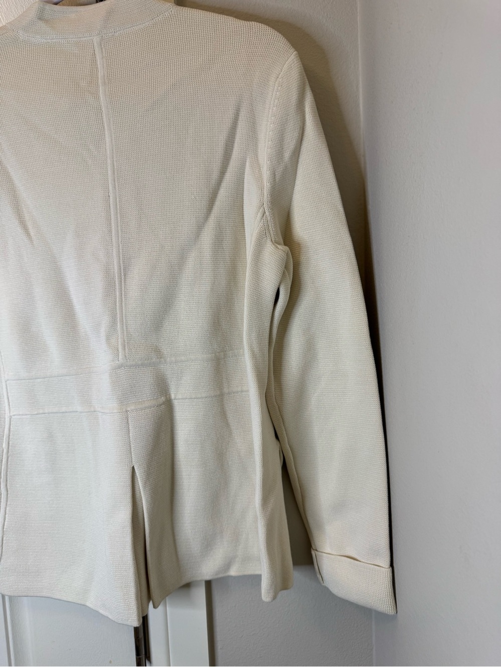 Talbots Cream Knit Button-Front Jacket - Picture 11 of 11